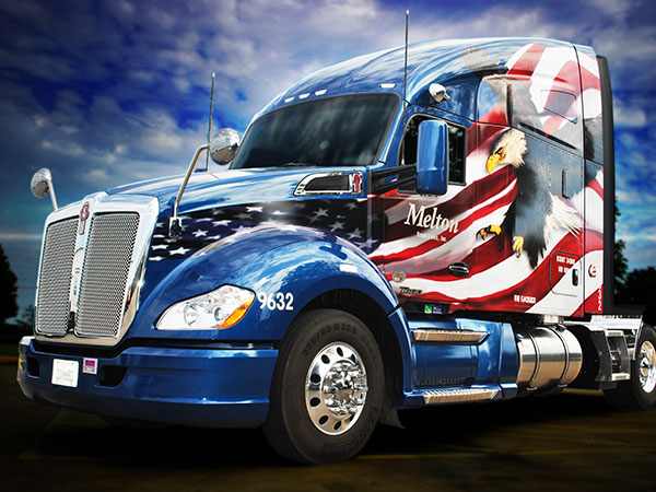 Melton Truck Lines Military Wrapped Truck